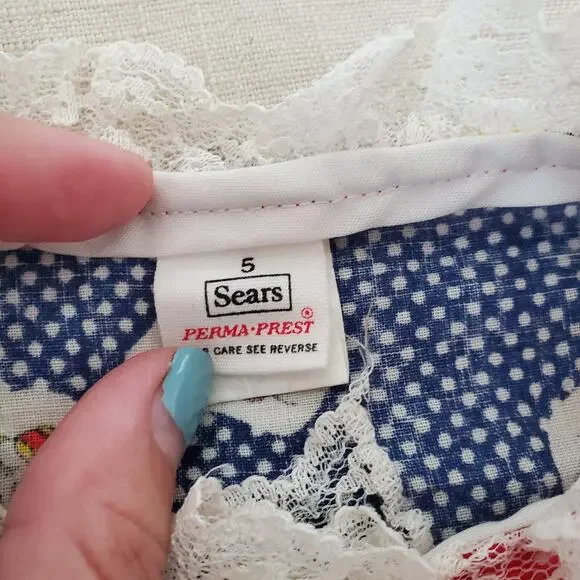 Vintage 70s School Kids Long Sleeve Dress 3t/4t - Picture 4 of 7